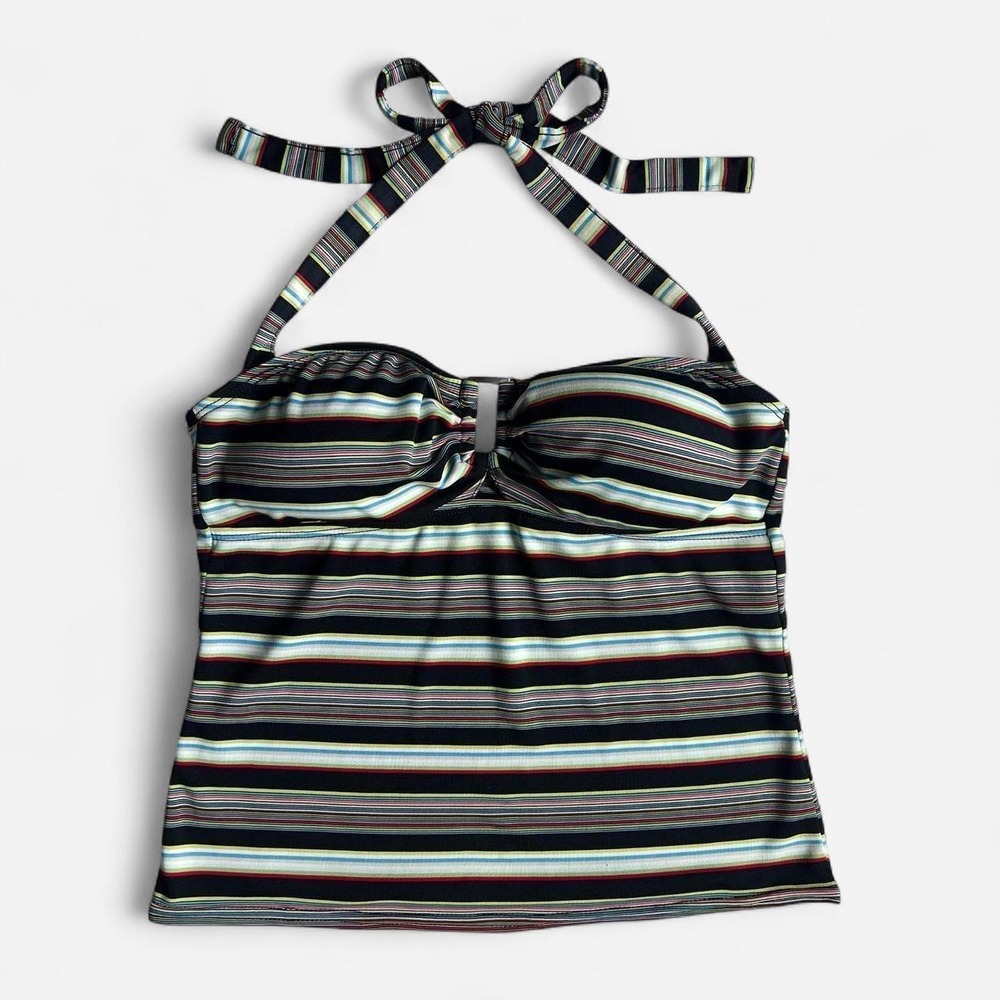 Y2K/90s Vintage Kenneth Cole Reaction Striped Halter Top